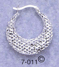 silver flat filigree hoops